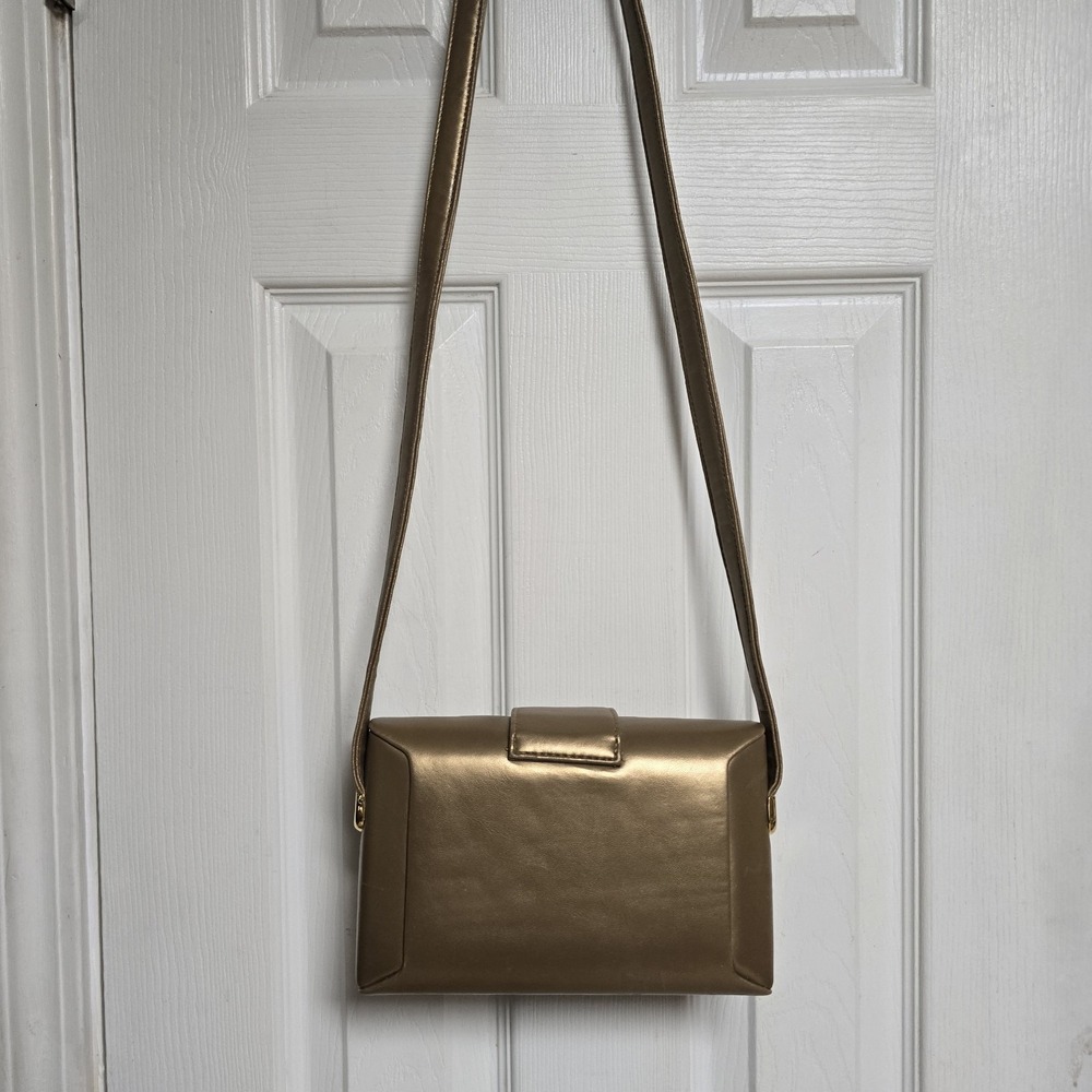 Modern Ande Soft Leather Crossbody Shoulder Bag Gold Excellent Condition Vintage - Picture 3 of 10